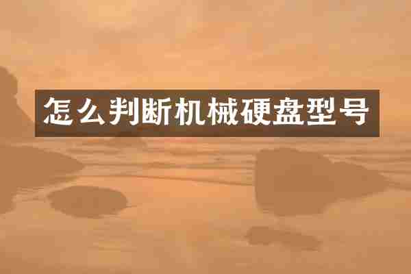 怎么判断机械硬盘型号