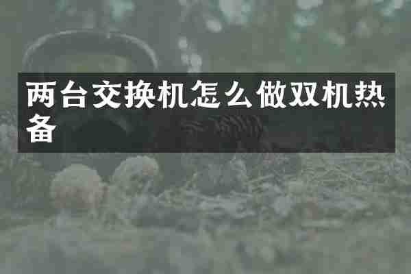 两台交换机怎么做双机热备