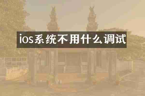 ios系统不用什么调试