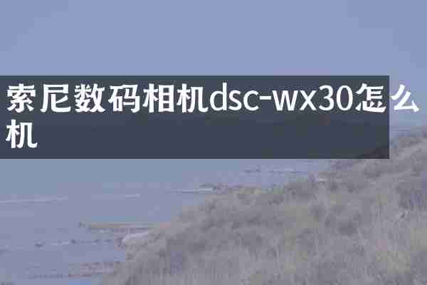 索尼数码相机dsc-wx30怎么待机