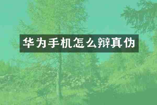 华为手机怎么辩真伪