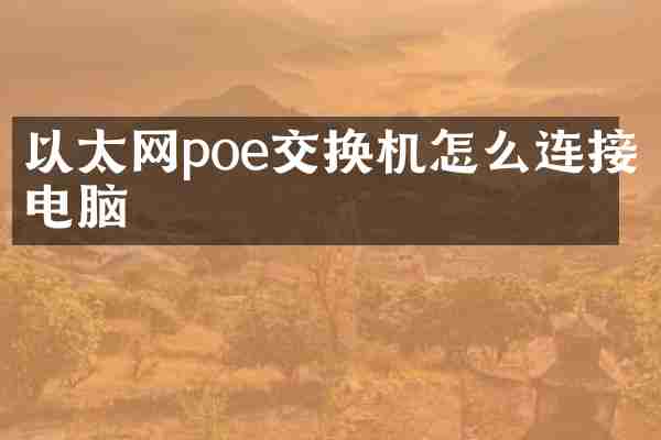 以太网poe交换机怎么连接电脑