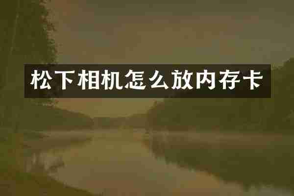 松下相机怎么放内存卡