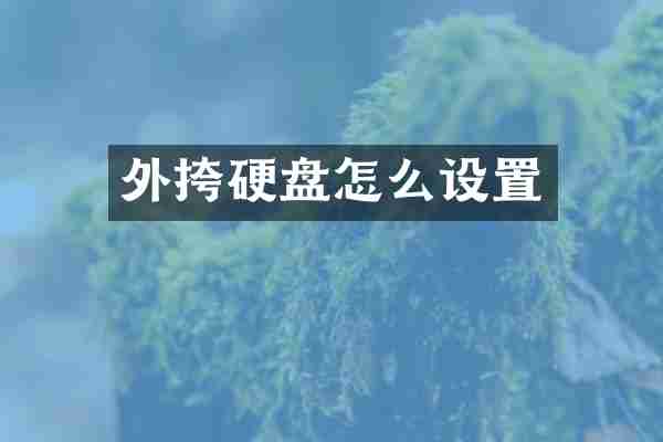 外挎硬盘怎么设置