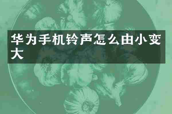 华为手机铃声怎么由小变大
