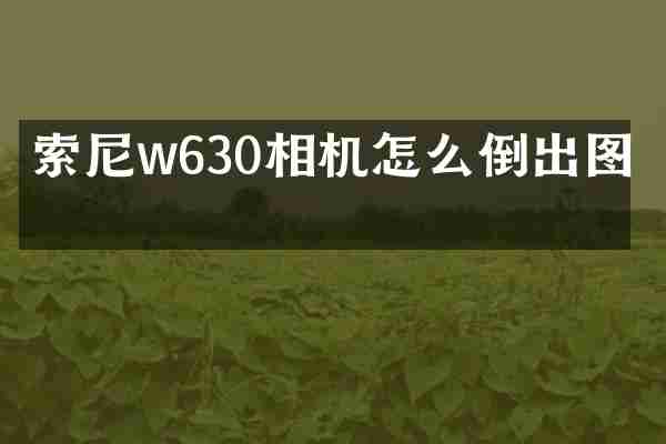 索尼w630相机怎么倒出图片