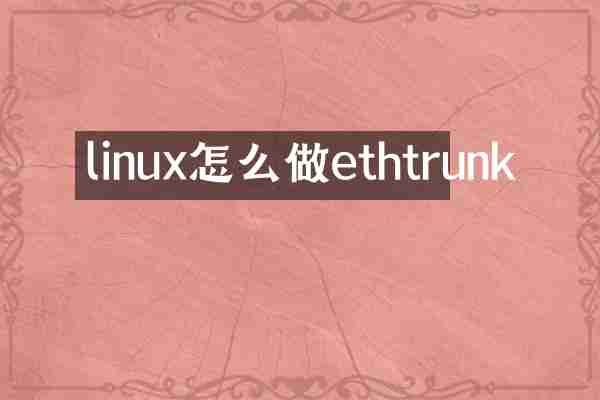 linux怎么做ethtrunk