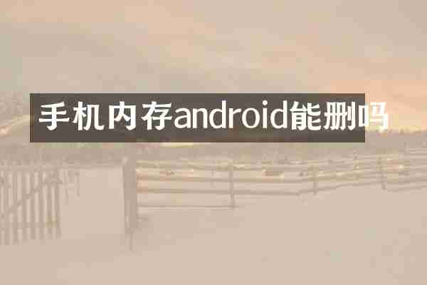 手机内存android能删吗