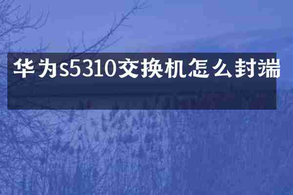 华为s5310交换机怎么封端口