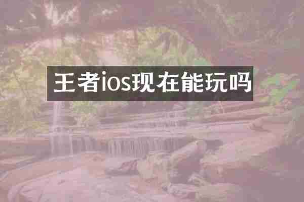 王者ios现在能玩吗