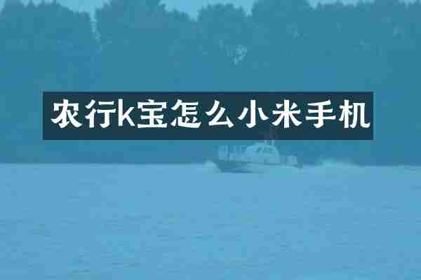 农行k宝怎么小米手机