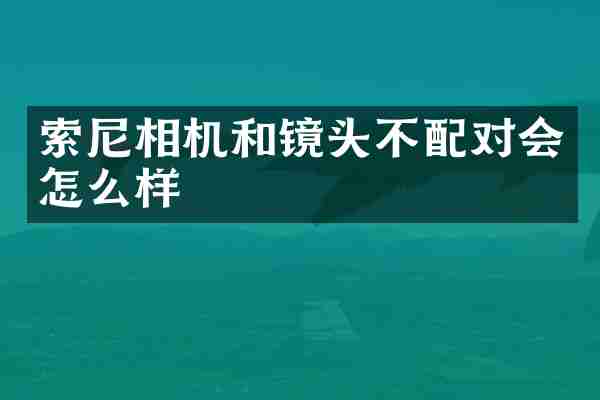 索尼相机和镜头不配对会怎么样