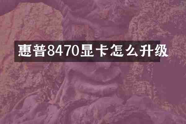惠普8470显卡怎么升级
