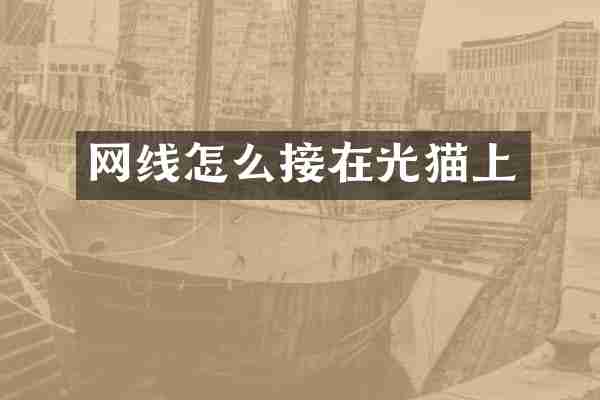 网线怎么接在光猫上