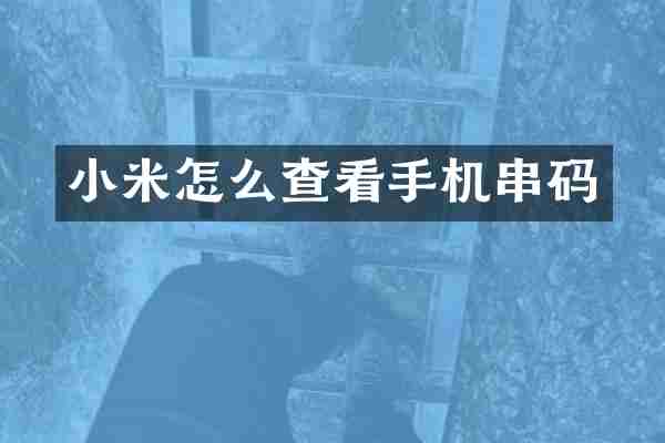 小米怎么查看手机串码