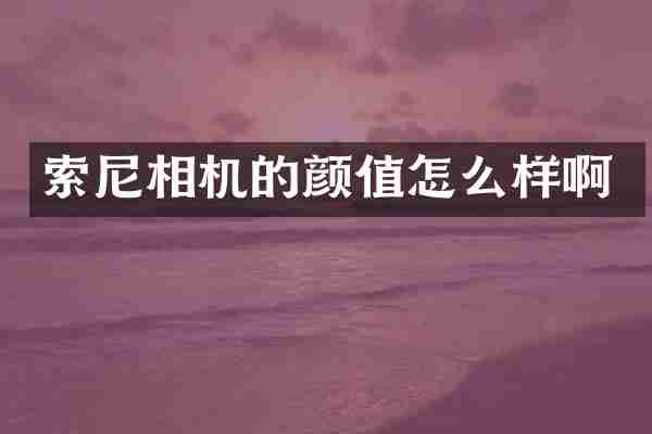 索尼相机的颜值怎么样啊