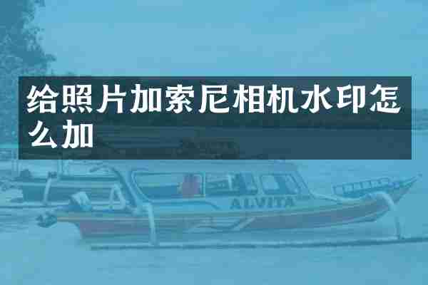 给照片加索尼相机水印怎么加