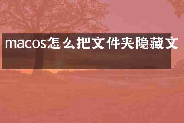 macos怎么把文件夹隐藏文件