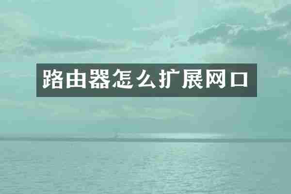 路由器怎么扩展网口