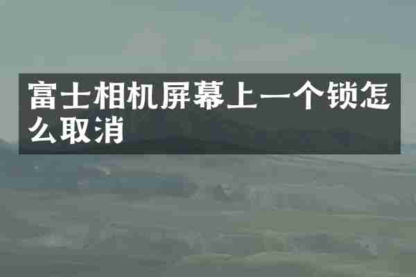 富士相机屏幕上一个锁怎么取消