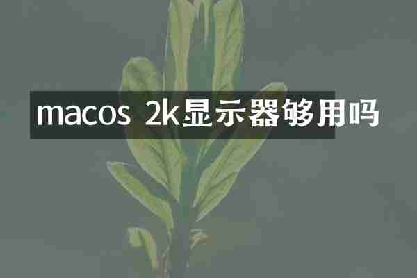 macos 2k显示器够用吗