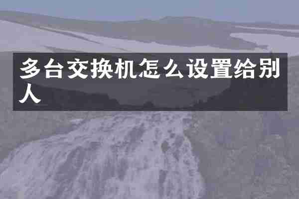 多台交换机怎么设置给别人