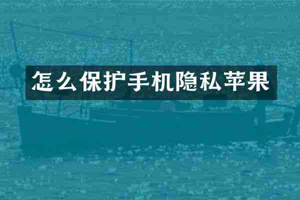 怎么保护手机隐私苹果