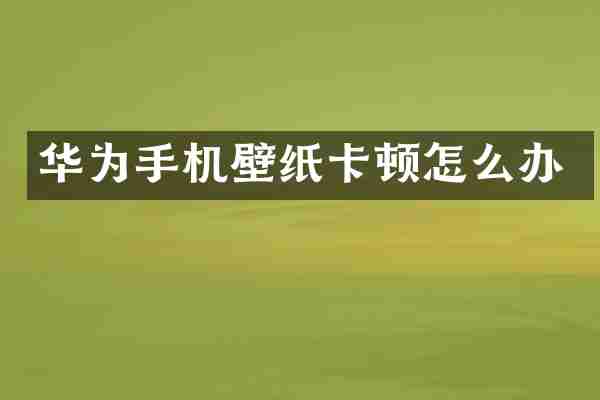 华为手机壁纸卡顿怎么办