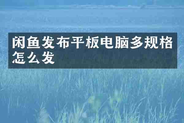 闲鱼发布平板电脑多规格怎么发