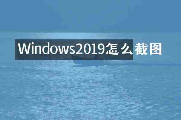Windows2019怎么截图