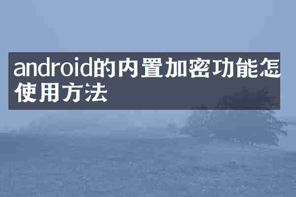 android的内置加密功能怎么使用方法