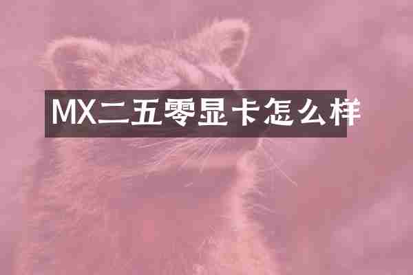 MX二五零显卡怎么样