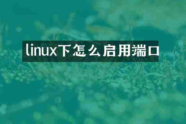 linux下怎么启用端口