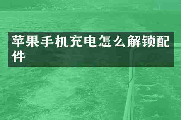 苹果手机充电怎么解锁配件