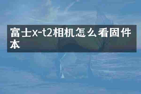 富士x-t2相机怎么看固件版本