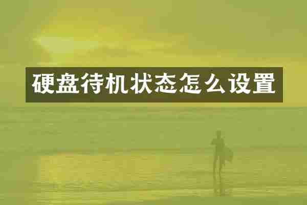 硬盘待机状态怎么设置