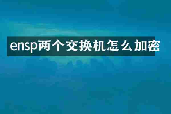 ensp两个交换机怎么加密