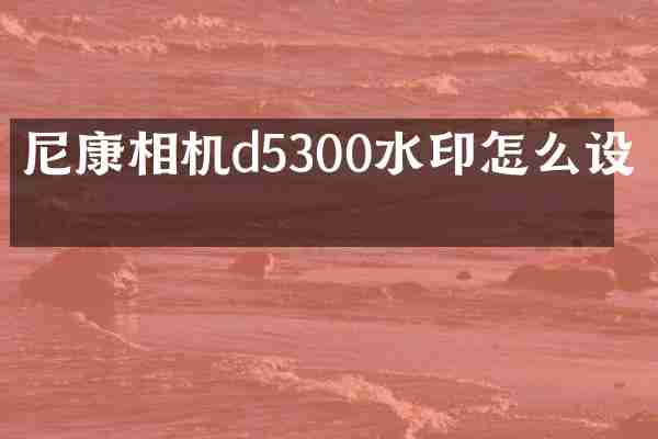 尼康相机d5300水印怎么设置