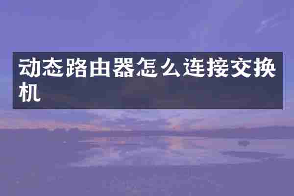 动态路由器怎么连接交换机