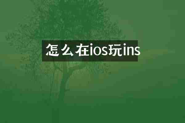 怎么在ios玩ins