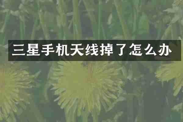 三星手机天线掉了怎么办