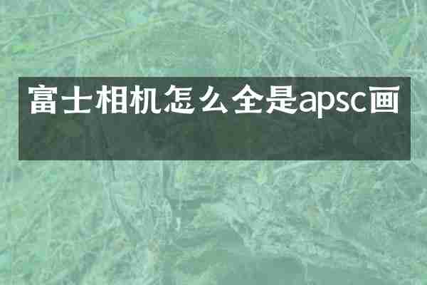 富士相机怎么全是apsc画幅