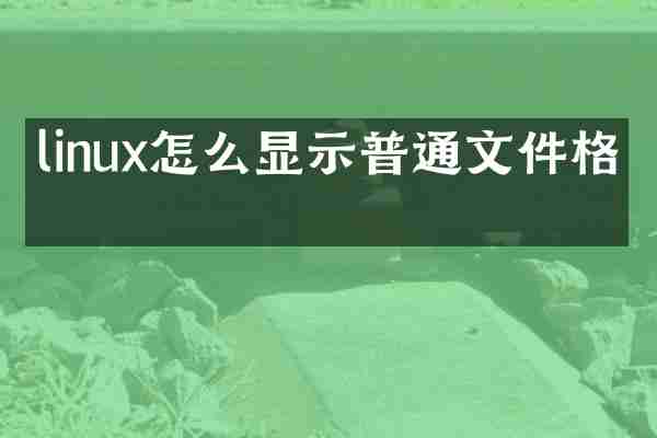 linux怎么显示普通文件格式