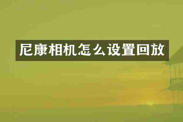 尼康相机怎么设置回放