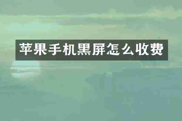 苹果手机黑屏怎么收费