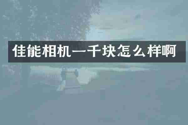 佳能相机一千块怎么样啊
