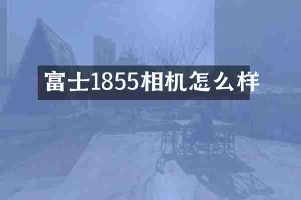 富士1855相机怎么样