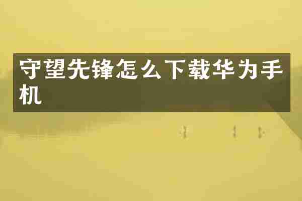 守望先锋怎么下载华为手机