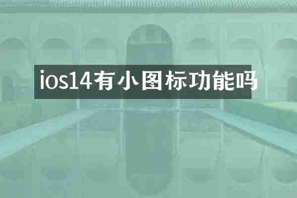 ios14有小图标功能吗