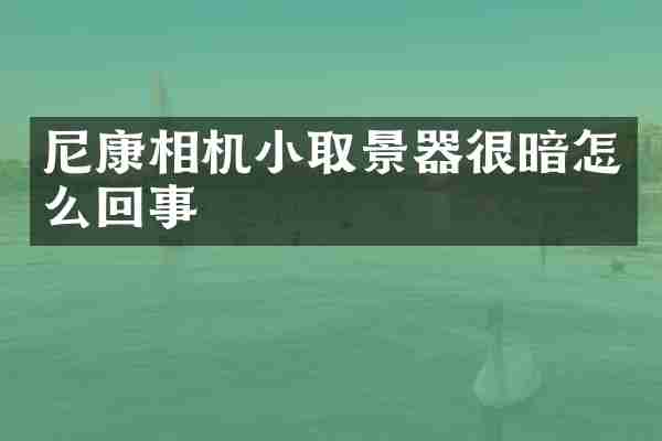 尼康相机小取景器很暗怎么回事